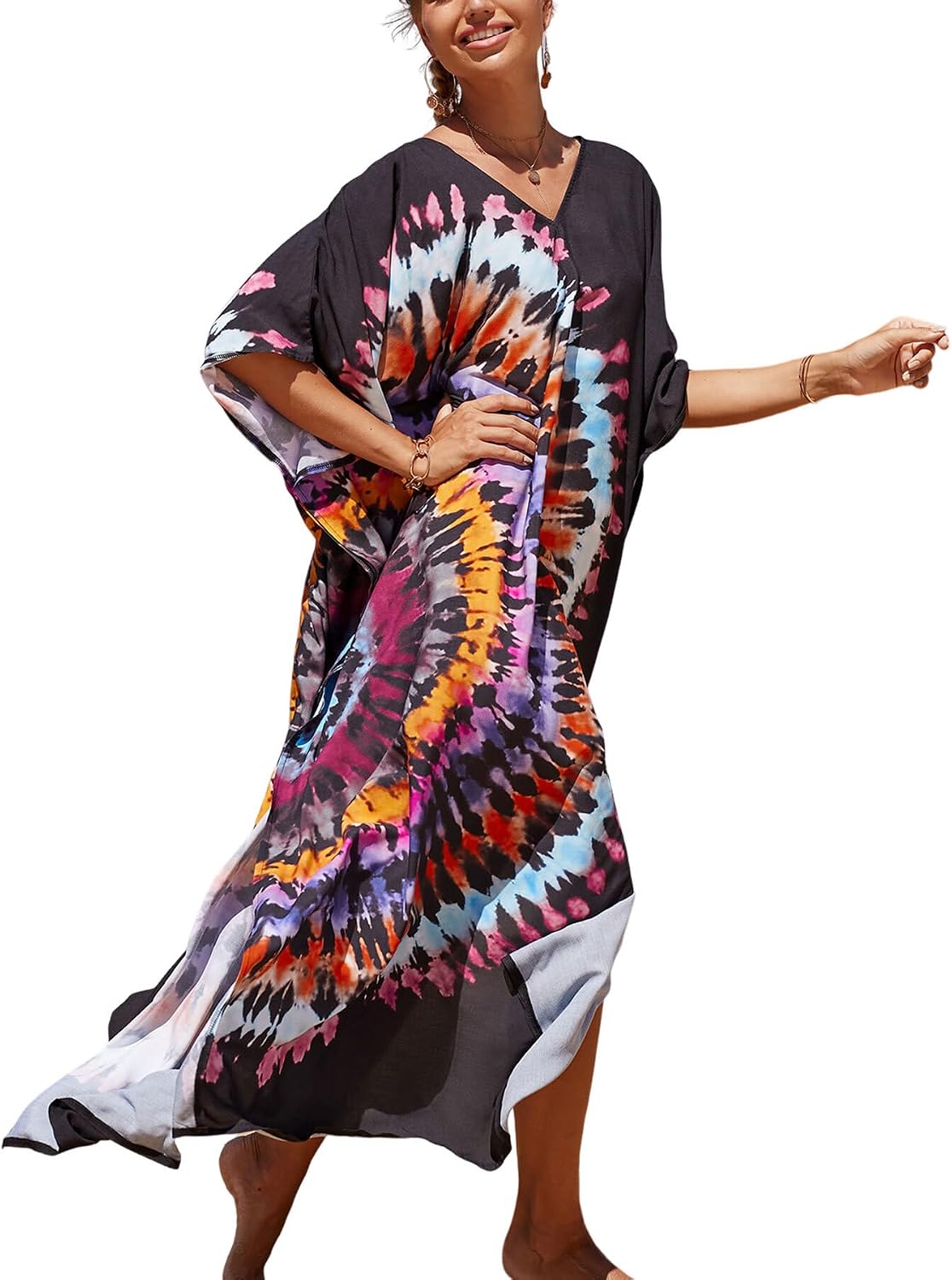 Women's Plus Size Beach Lounge Kaftan Maxi Dress swimsuit coverup for women