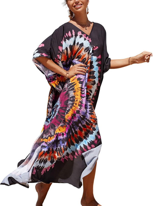 Women's Plus Size Beach Lounge Kaftan Maxi Dress swimsuit coverup for women