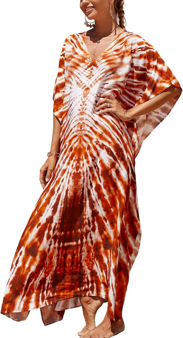Women's Plus Size Beach Lounge Kaftan Maxi Dress swimsuit coverup for women
