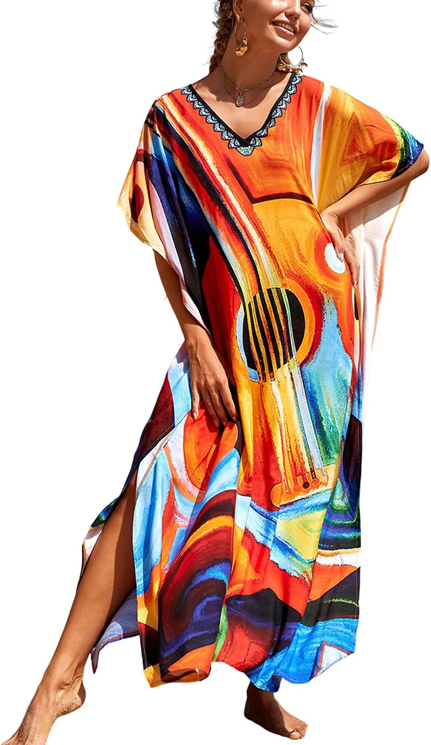 Women's Plus Size Beach Lounge Kaftan Maxi Dress swimsuit coverup for women