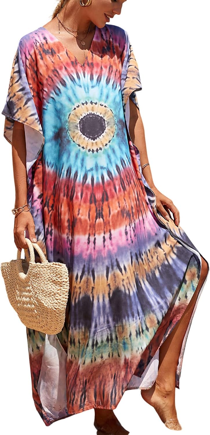 Women's Plus Size Beach Lounge Kaftan Maxi Dress swimsuit coverup for women