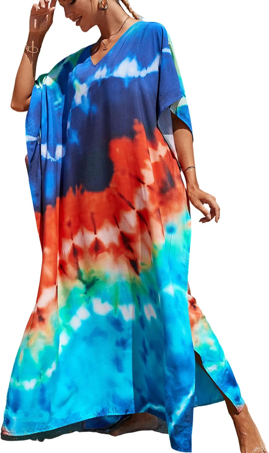 Women's Plus Size Beach Lounge Kaftan Maxi Dress swimsuit coverup for women