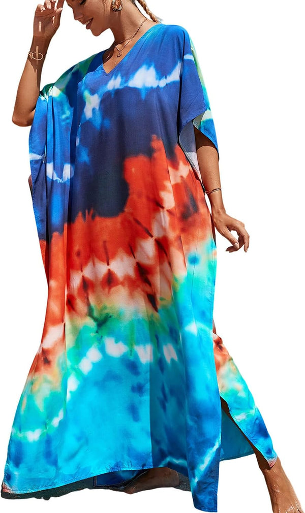Women's Plus Size Beach Lounge Kaftan Maxi Dress swimsuit coverup for women