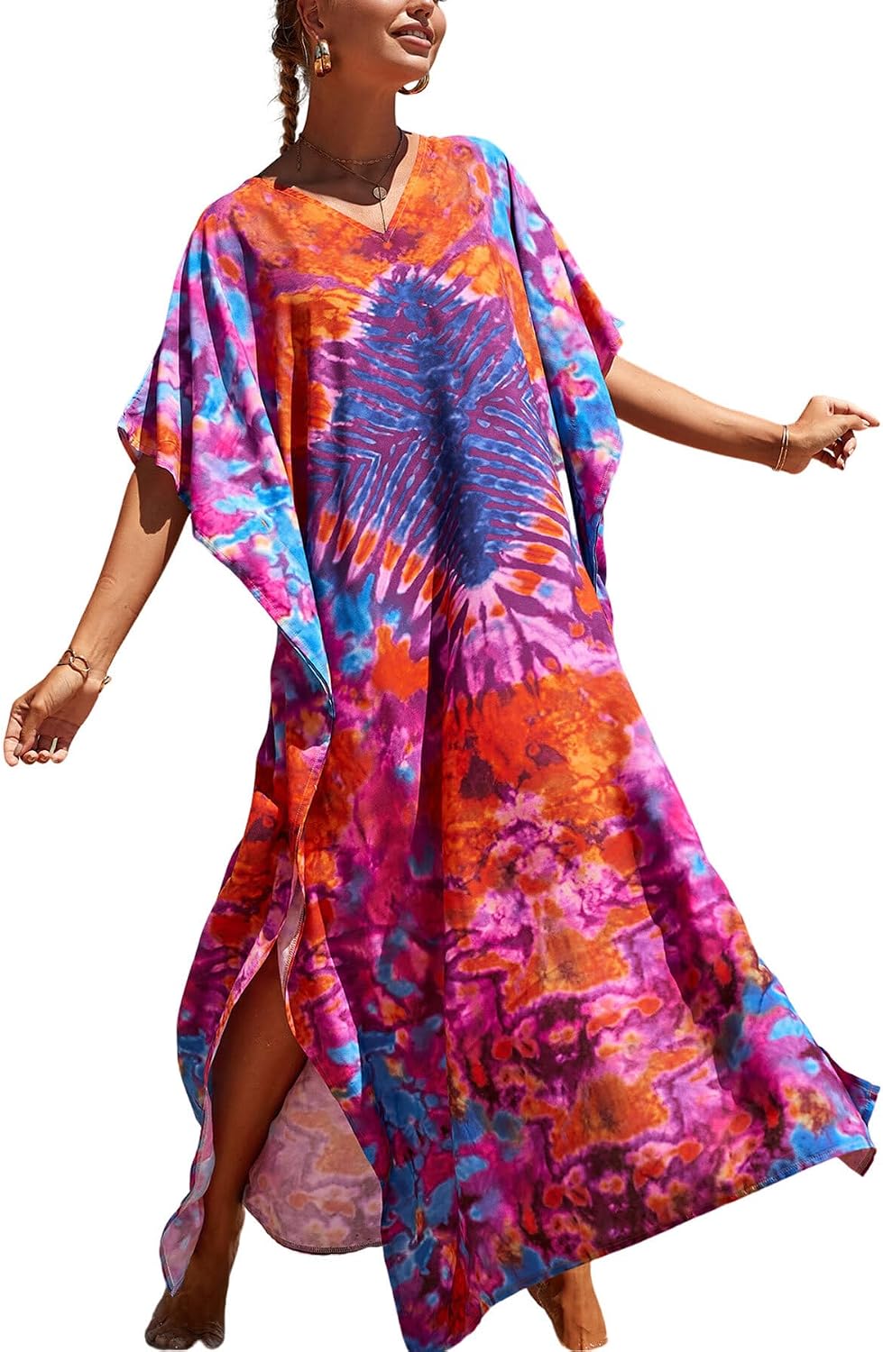 Women's Plus Size Beach Lounge Kaftan Maxi Dress swimsuit coverup for women