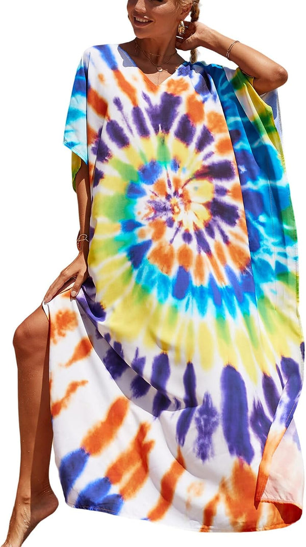 Women's Plus Size Beach Lounge Kaftan Maxi Dress swimsuit coverup for women
