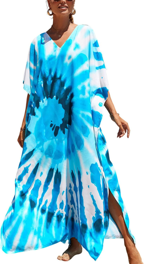 Women's Plus Size Beach Lounge Kaftan Maxi Dress swimsuit coverup for women