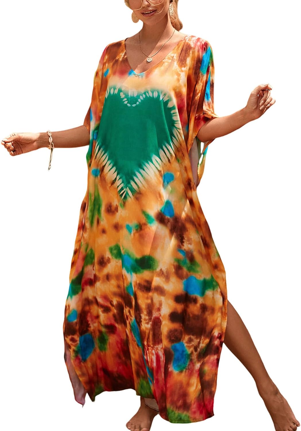 Women's Plus Size Beach Lounge Kaftan Maxi Dress swimsuit coverup for women