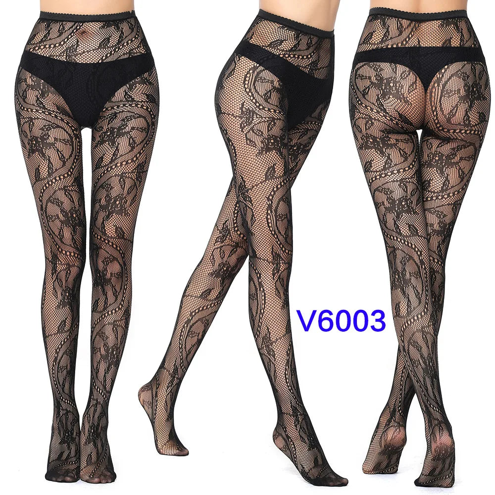 Gothic Spider Web Jacquard Fishnet Tights