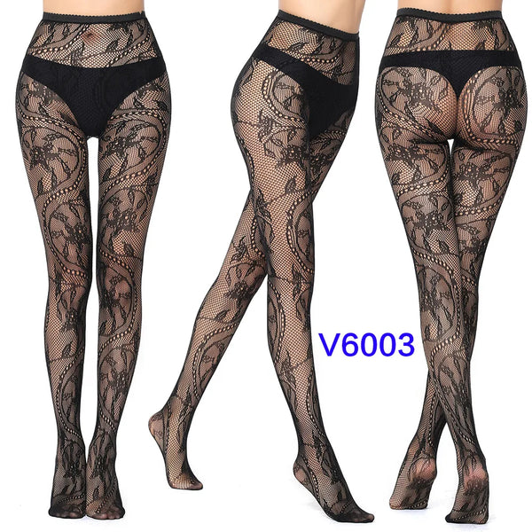 Gothic Spider Web Jacquard Fishnet Tights