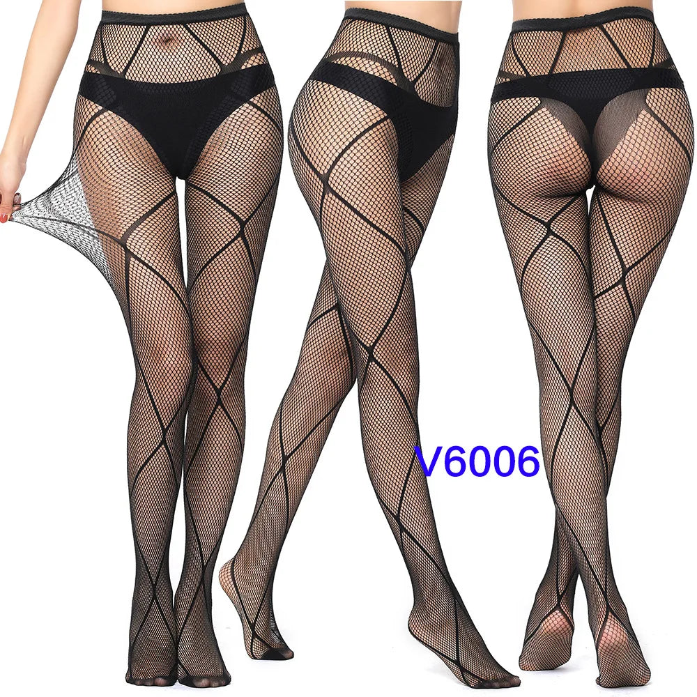Gothic Spider Web Jacquard Fishnet Tights