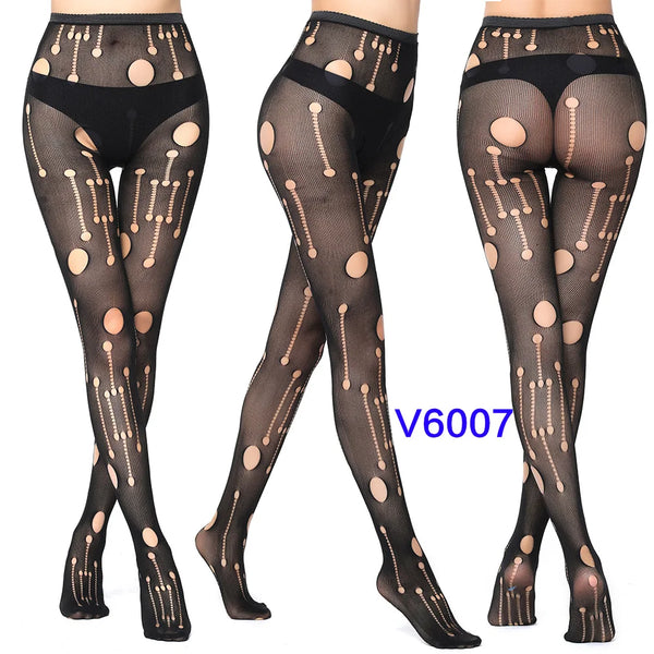 Gothic Spider Web Jacquard Fishnet Tights