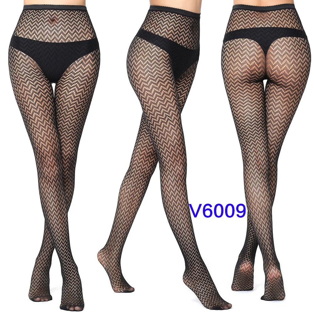 Gothic Spider Web Jacquard Fishnet Tights