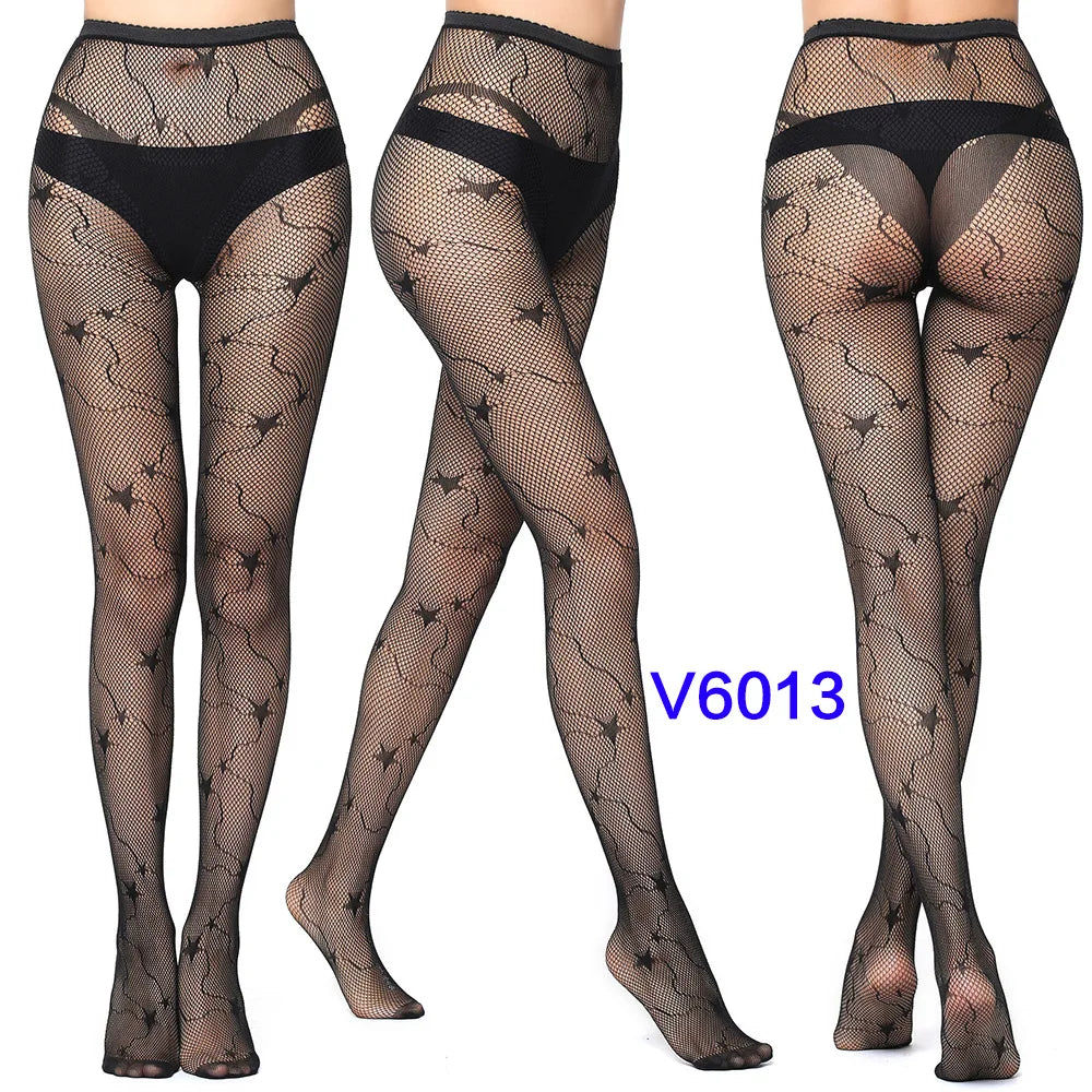 Gothic Spider Web Jacquard Fishnet Tights
