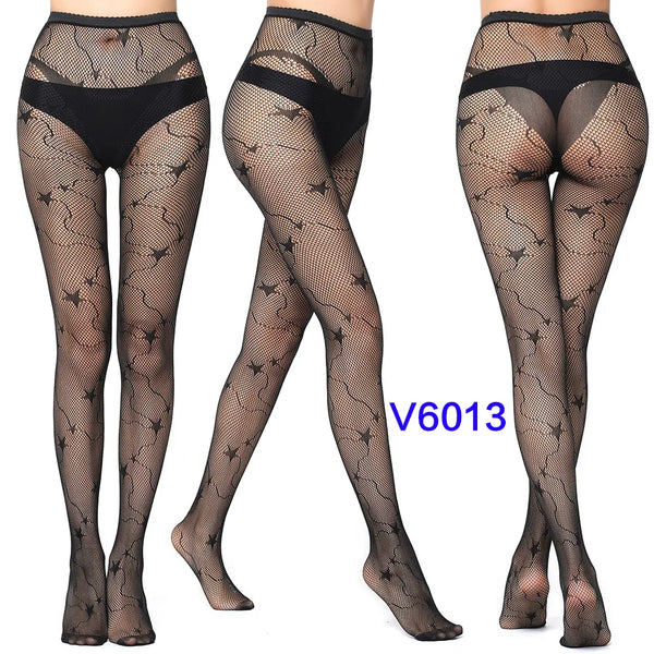 Gothic Spider Web Jacquard Fishnet Tights