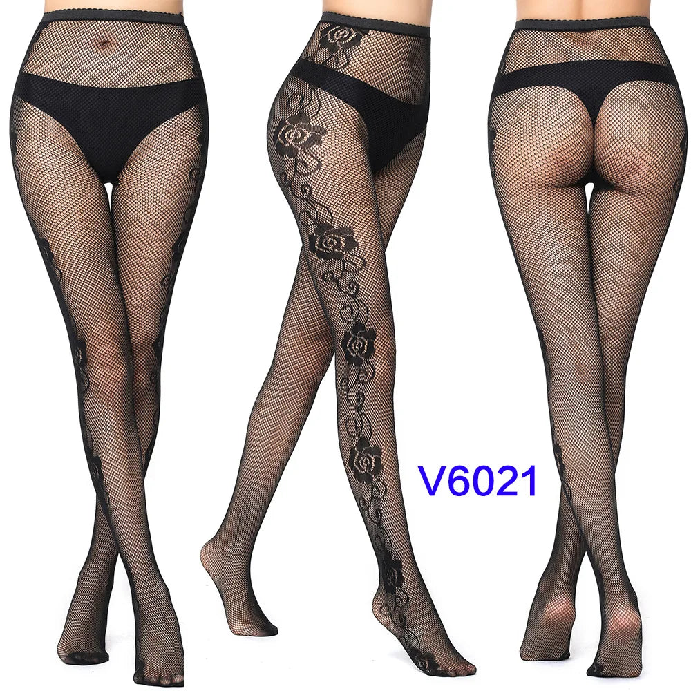 Gothic Spider Web Jacquard Fishnet Tights