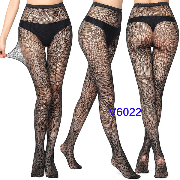 Gothic Spider Web Jacquard Fishnet Tights