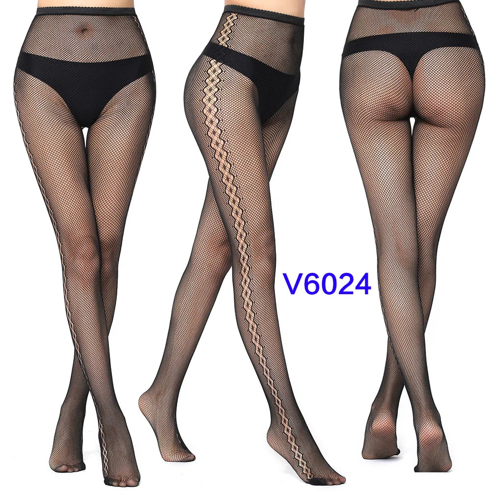 Gothic Spider Web Jacquard Fishnet Tights