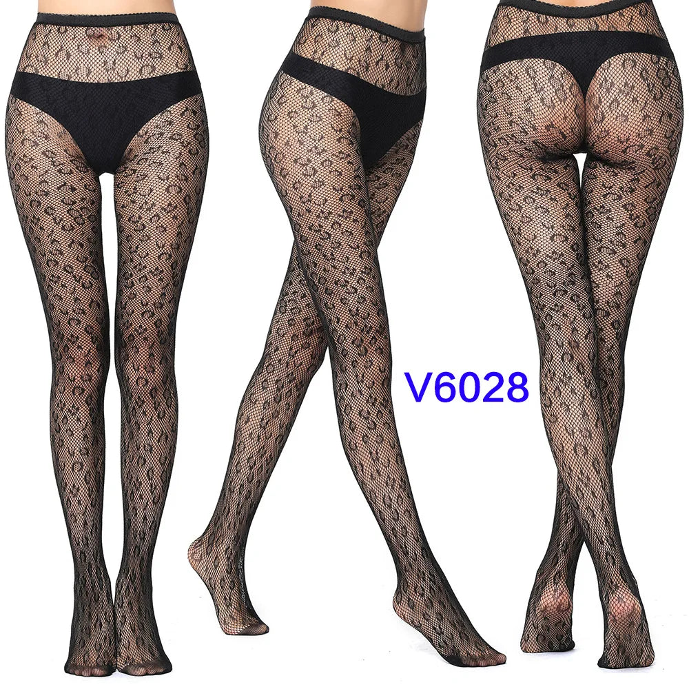 Gothic Spider Web Jacquard Fishnet Tights