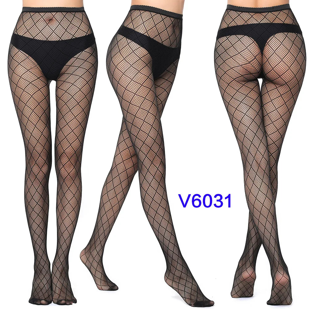 Gothic Spider Web Jacquard Fishnet Tights