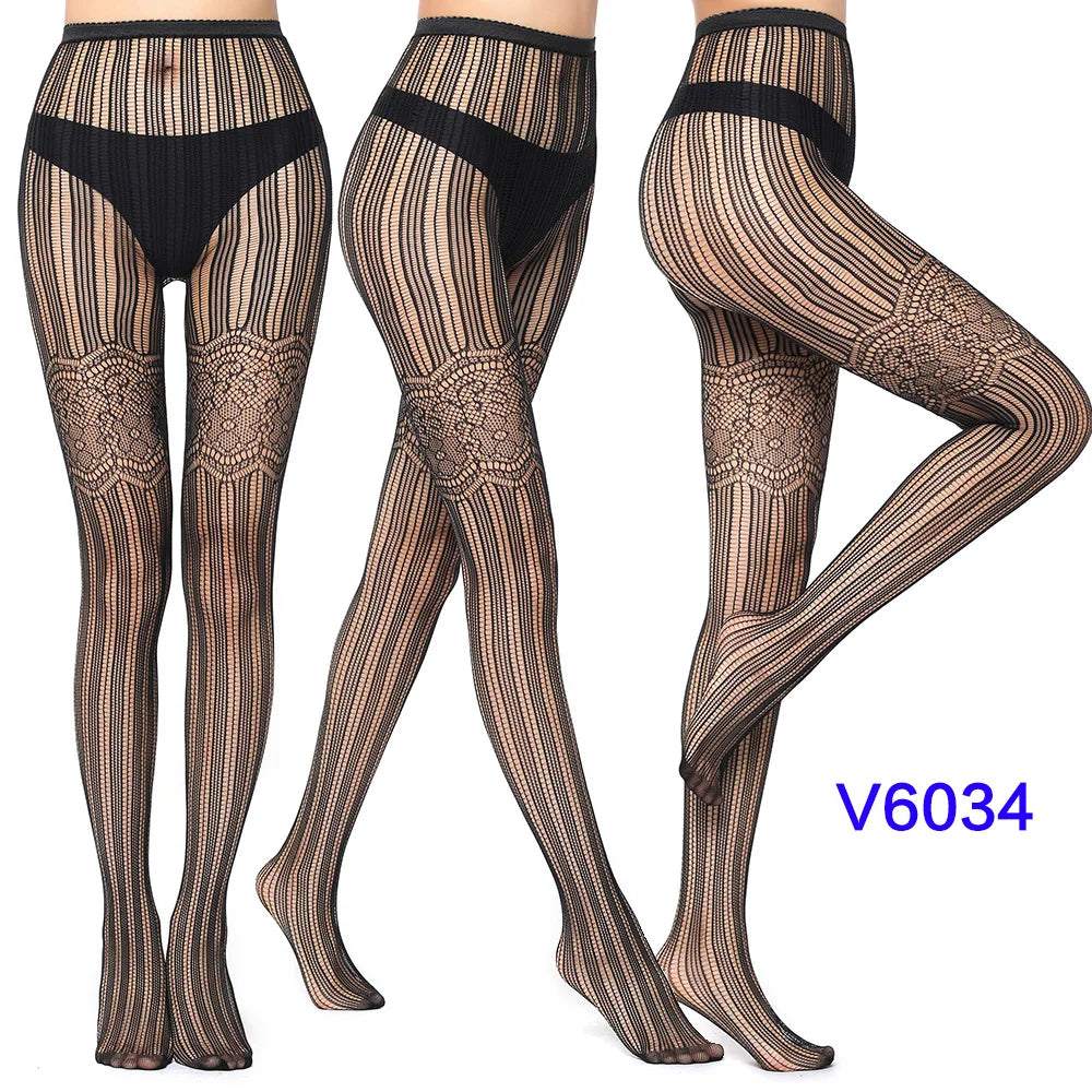 Gothic Spider Web Jacquard Fishnet Tights