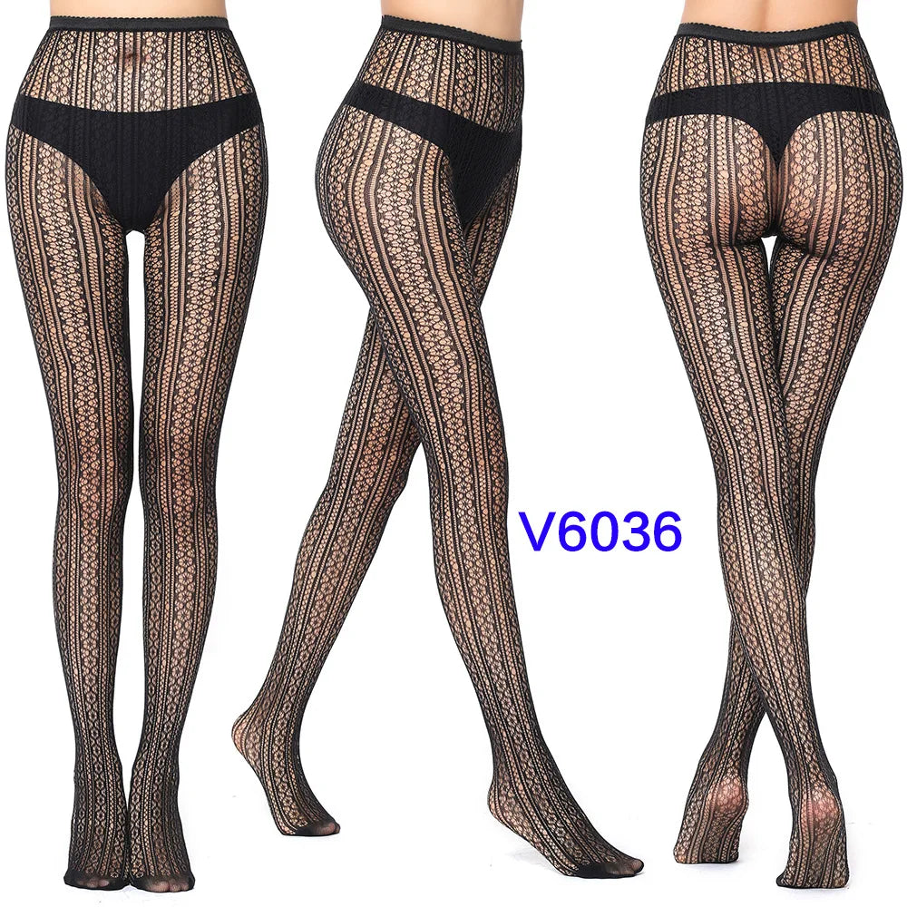 Gothic Spider Web Jacquard Fishnet Tights