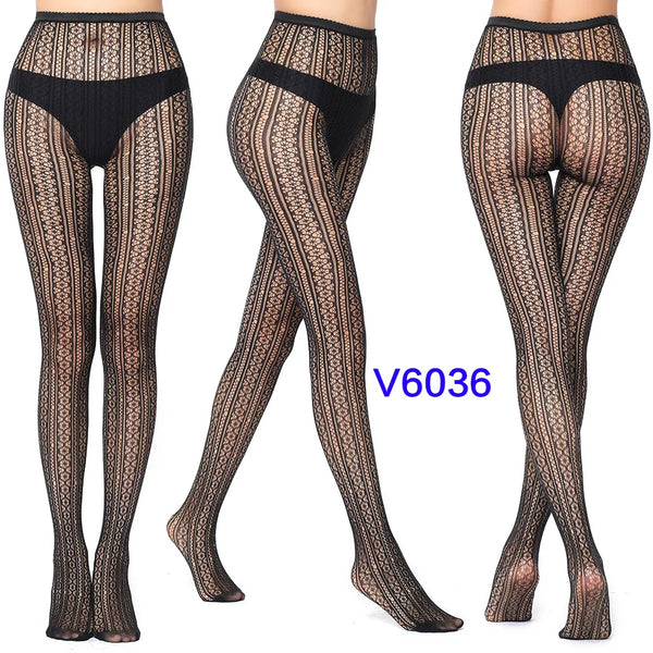 Gothic Spider Web Jacquard Fishnet Tights
