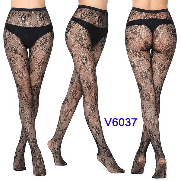 Gothic Spider Web Jacquard Fishnet Tights