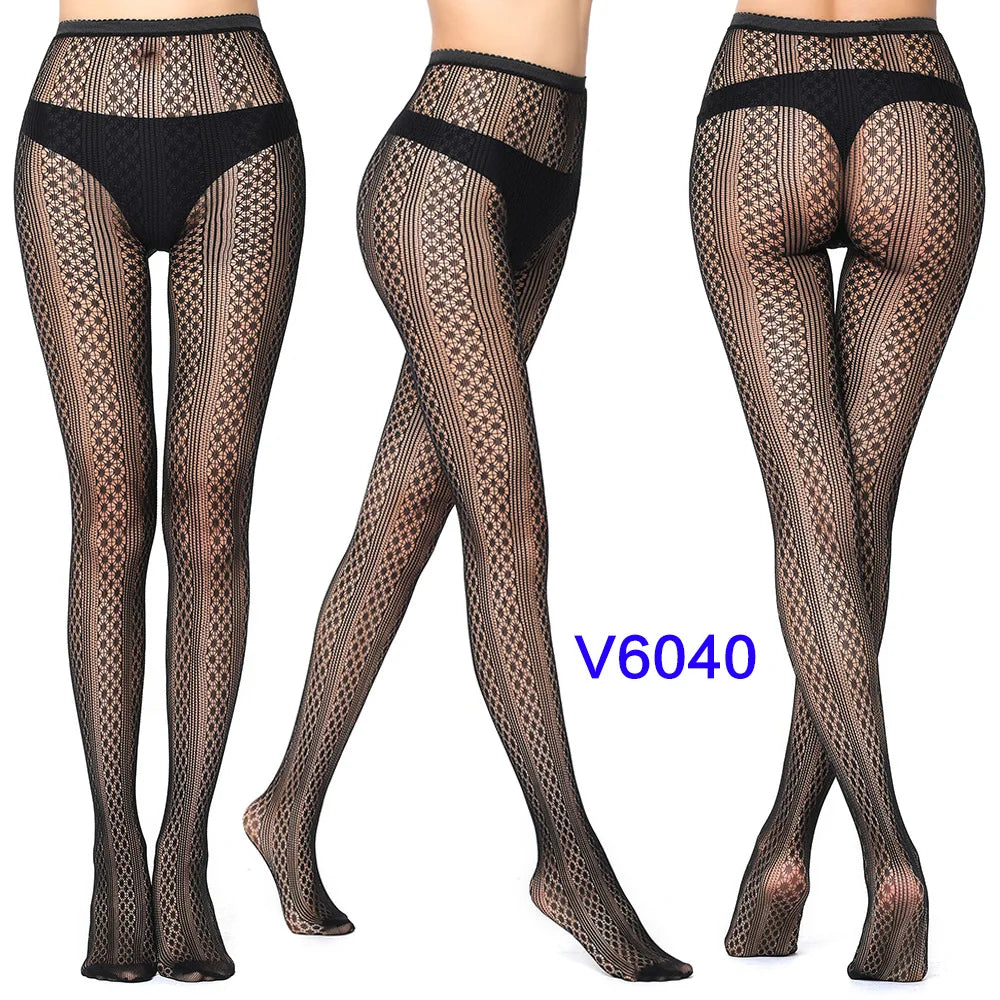 Gothic Spider Web Jacquard Fishnet Tights