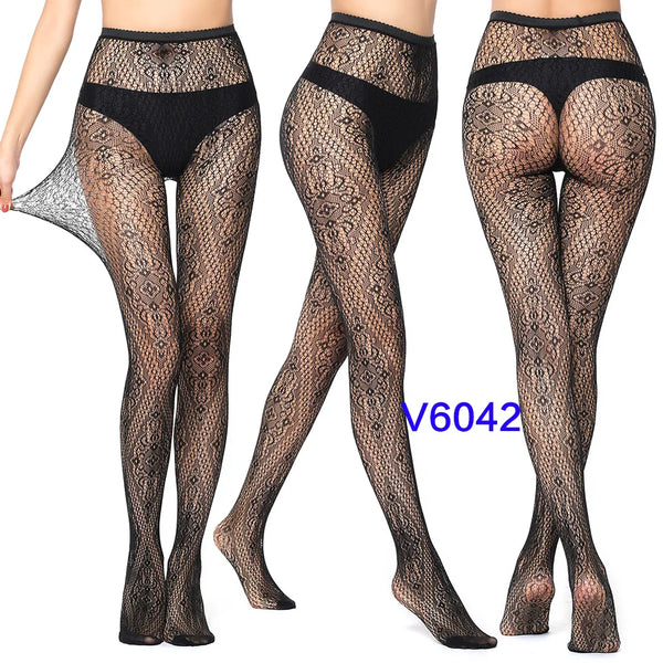 Gothic Spider Web Jacquard Fishnet Tights