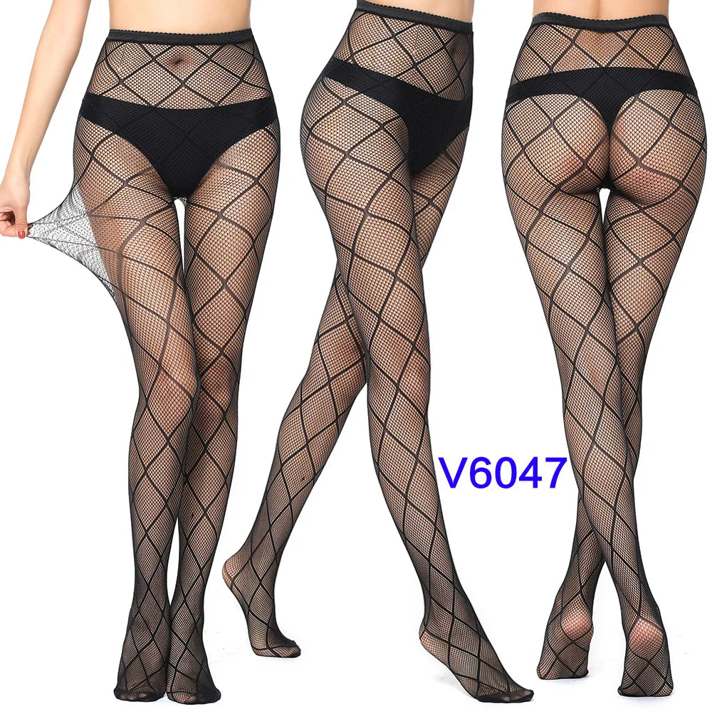 Gothic Spider Web Jacquard Fishnet Tights