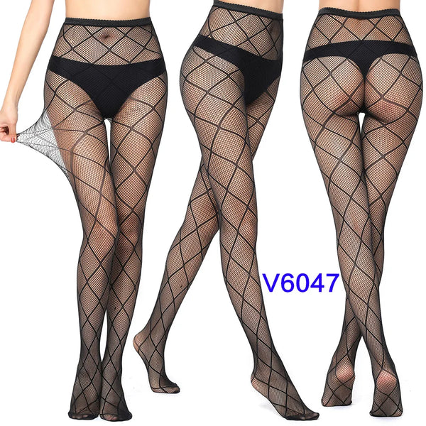 Gothic Spider Web Jacquard Fishnet Tights