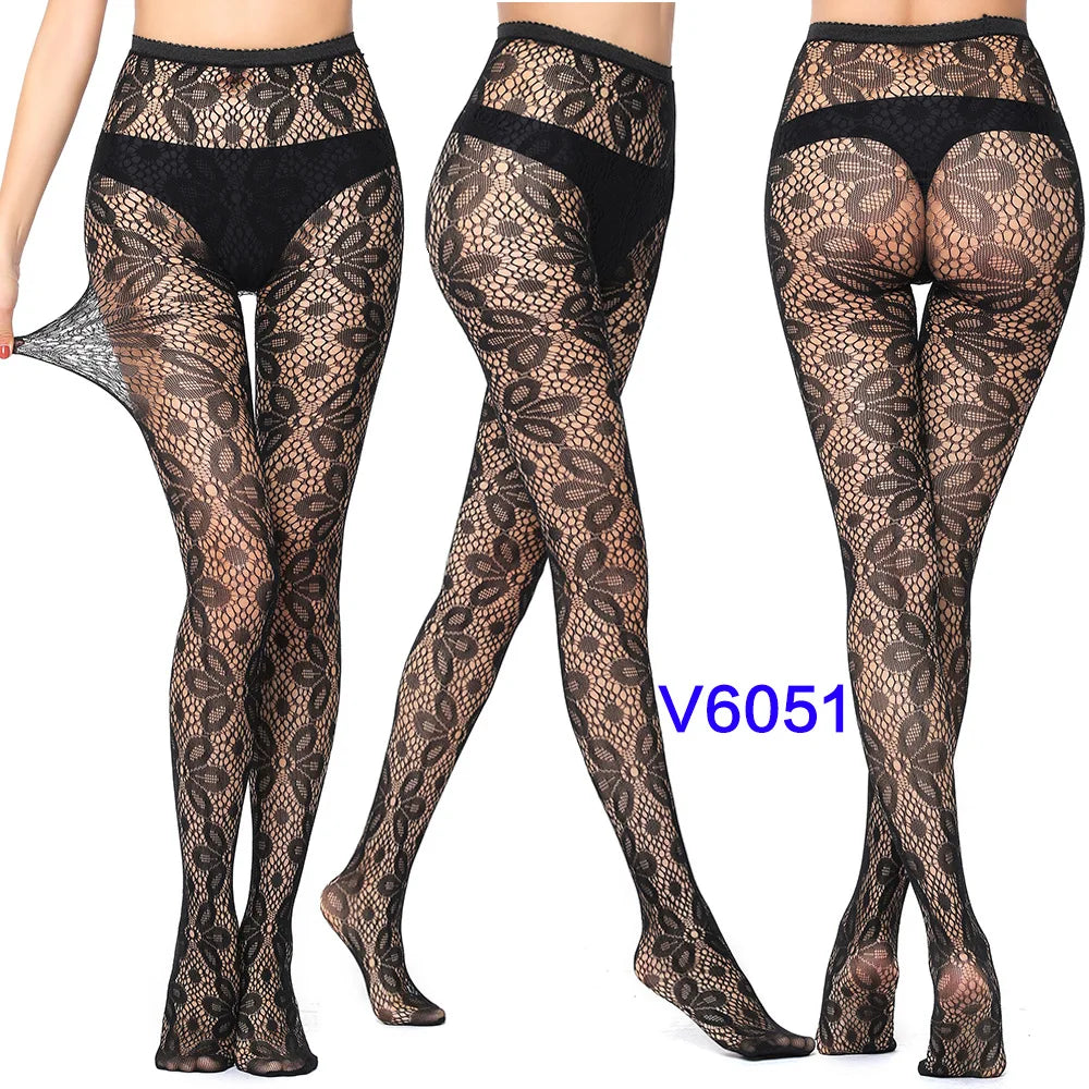 Gothic Spider Web Jacquard Fishnet Tights