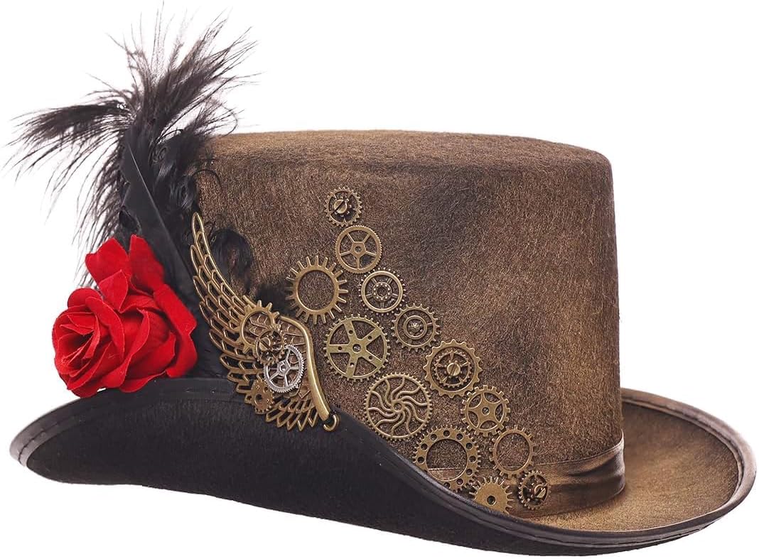 Steampunk Top Hat with Attached Goggles – Unisex