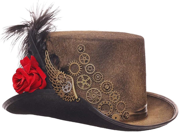 Steampunk Top Hat with Attached Goggles – Unisex