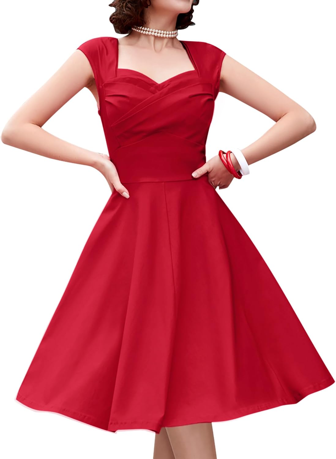 Vintage Swing Dress - 1950s Rockabilly Pin-Up Style