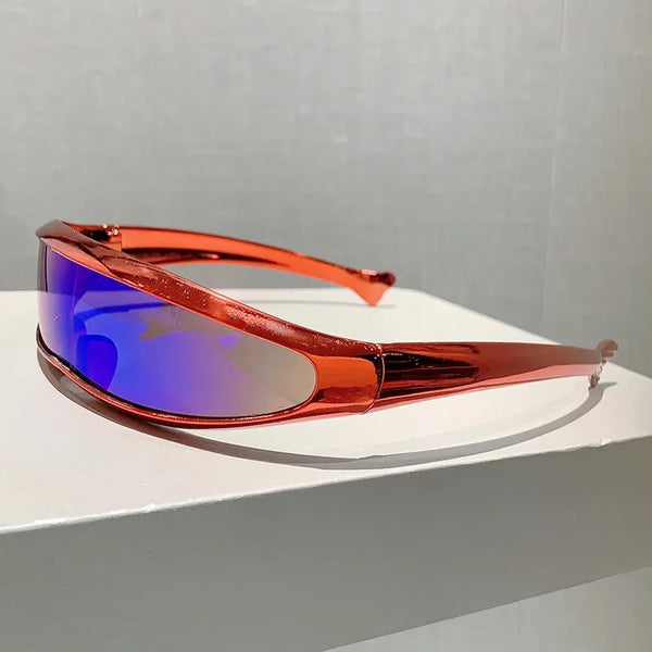 Electroplated One-Piece Futuristic Rave Goggles