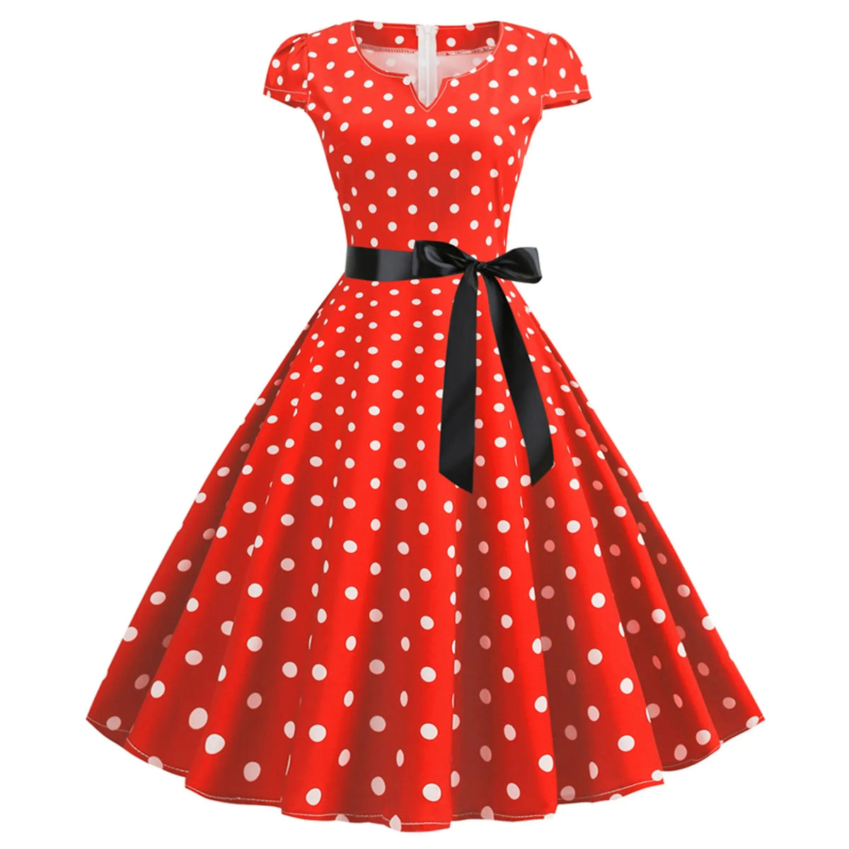 Polka Dot Vintage Swing Dress - 1950s Rockabilly Pin-Up Style