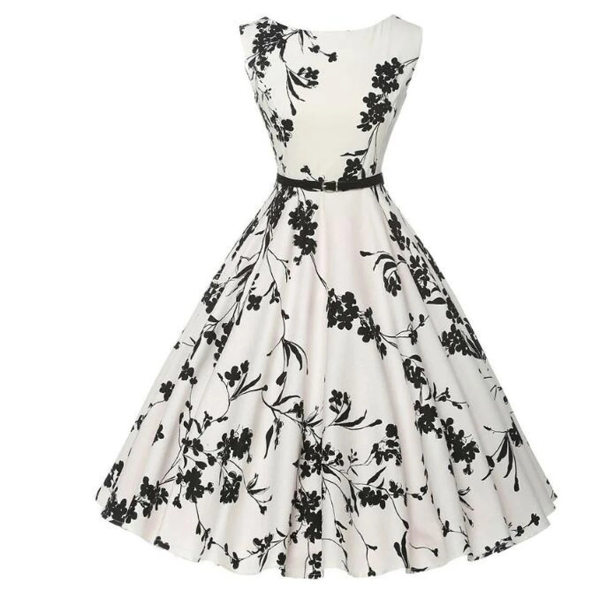 Summer Vestidos Dress Clothing Floral Robe Swing Casual Rockabilly Dresses