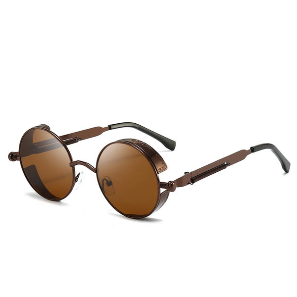 Round Reflective Retro Punk Sunglasses