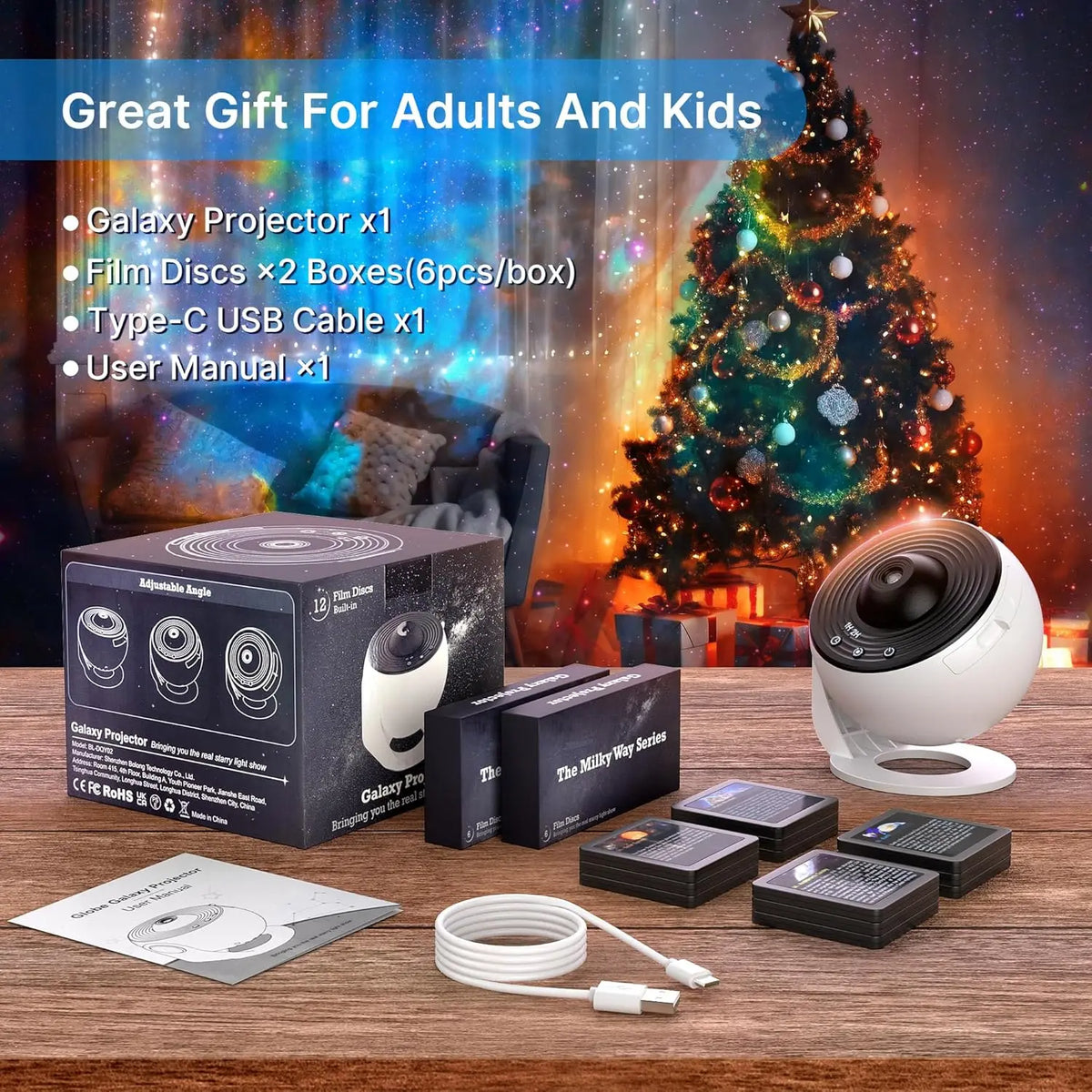 Bedroom Galaxy Projector Night LED Light