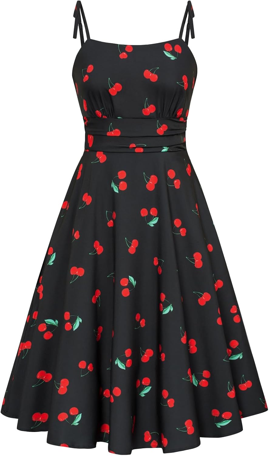 Summer Dress Spaghetti Strap Flowy Midi Beach Sundress Wedding Guest Cocktail Dress