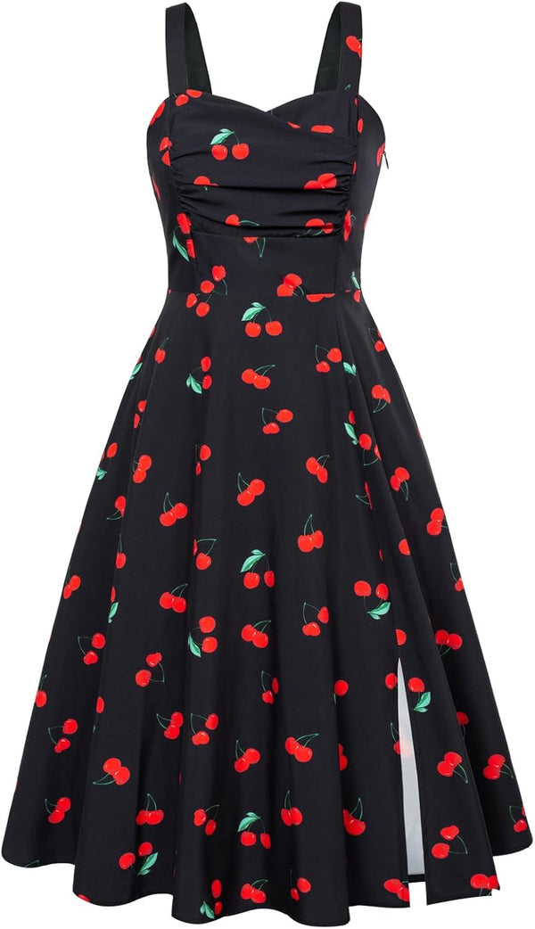 Vintage Swing Dress - Sleeveless - 1950s Rockabilly Pin-Up Style