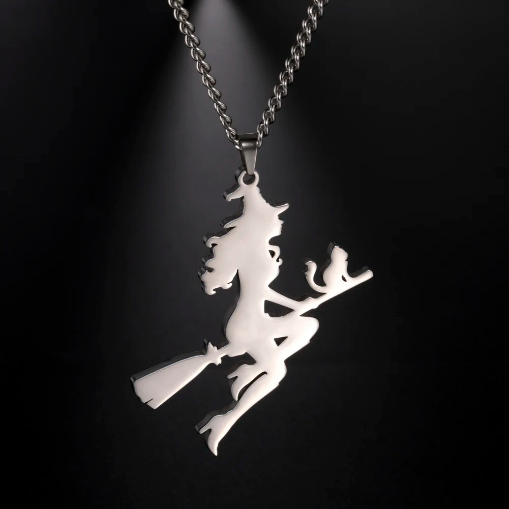 Mystical Cat Necklace - Witch Familiar Pendant