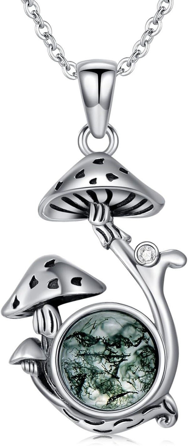 Sterling Silver Pentagram Necklace Triple Moon