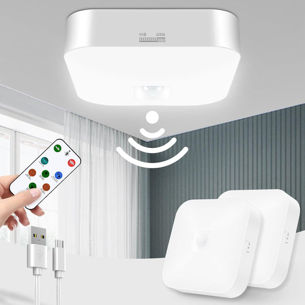 Rechargeable Motion Sensor Closet LED Light for Shower Stairs Hallway Pantry Porch Garage, 5000k