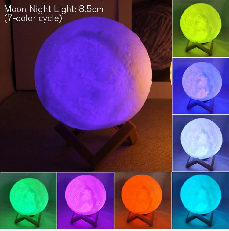 8cm Moon Lamp LED Night LED Light Kids Gift Moon Lamp