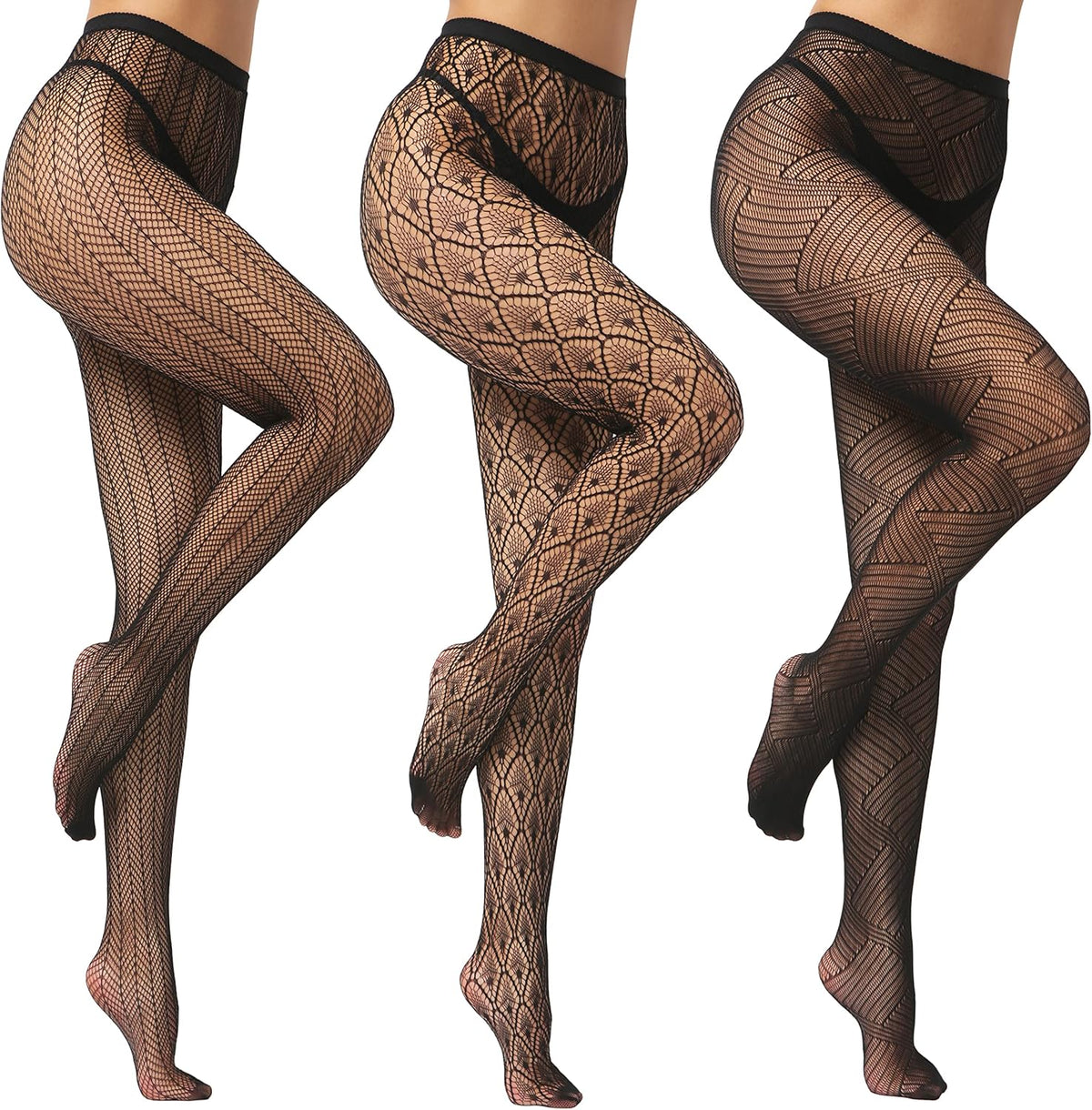 High Waist Fishnet Suspender Stockings