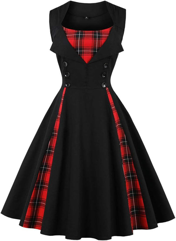 Polka Dot Style Cocktail Party Swing Dress