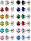 12 Pairs Silver Earrings Surgical Steel Earrings Women's Earrings Hypoallergenic Earrings Set Men's Earrings 12 Colors CubicZirconia Studs Earrings