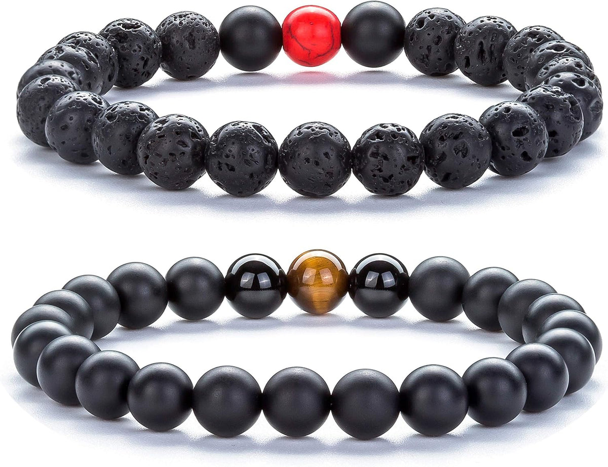 Men Women 8mm Tiger Eye Stone Beads Bracelet